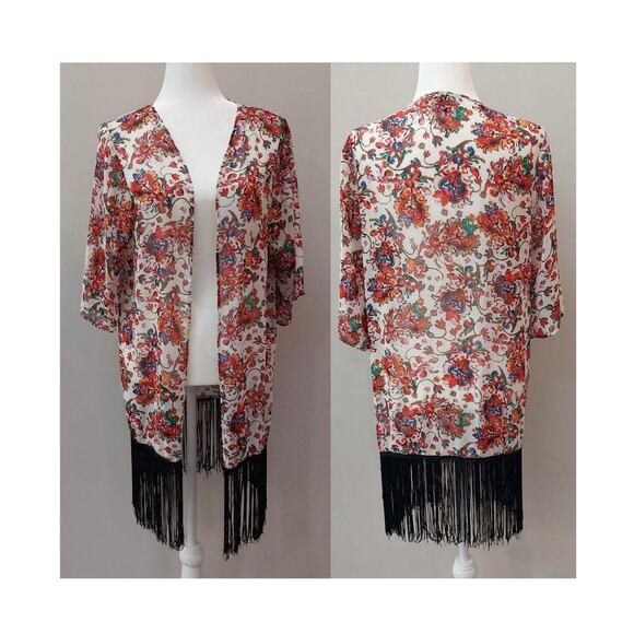 SEE YOU MONDAY Sheer  BOHO Duster Kimono Coachella Small - Picture 1 of 5